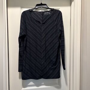 Eddie Bauer Charcoal V-Neck Tunic Top
